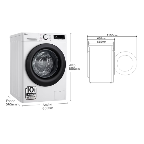 LAVADORA LG F4WR5010A6W INTEL CF 10KG 1400RPM